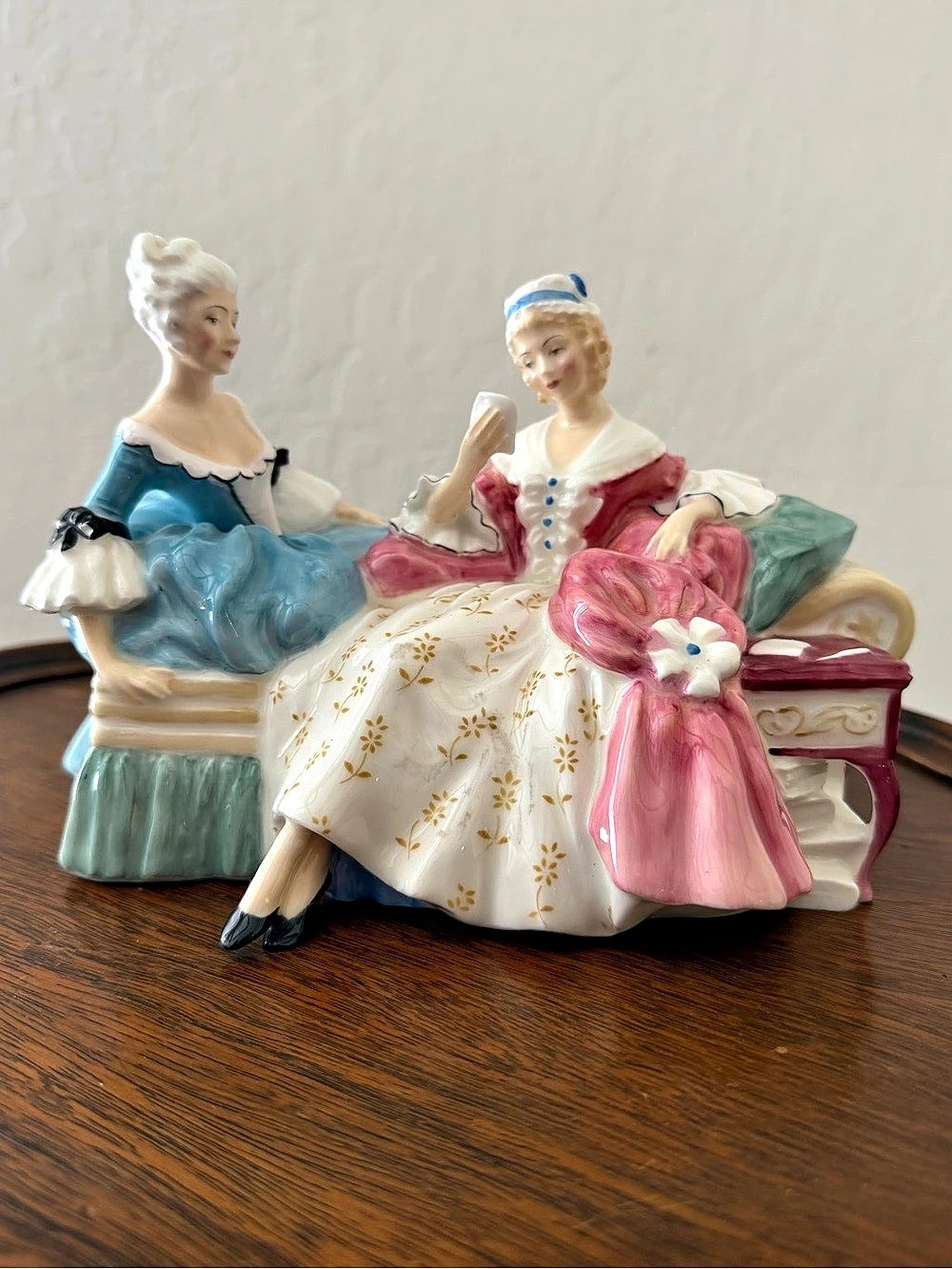 Royal Doulton The Love Letter Porcelain Figurine Group in Pink & Blue